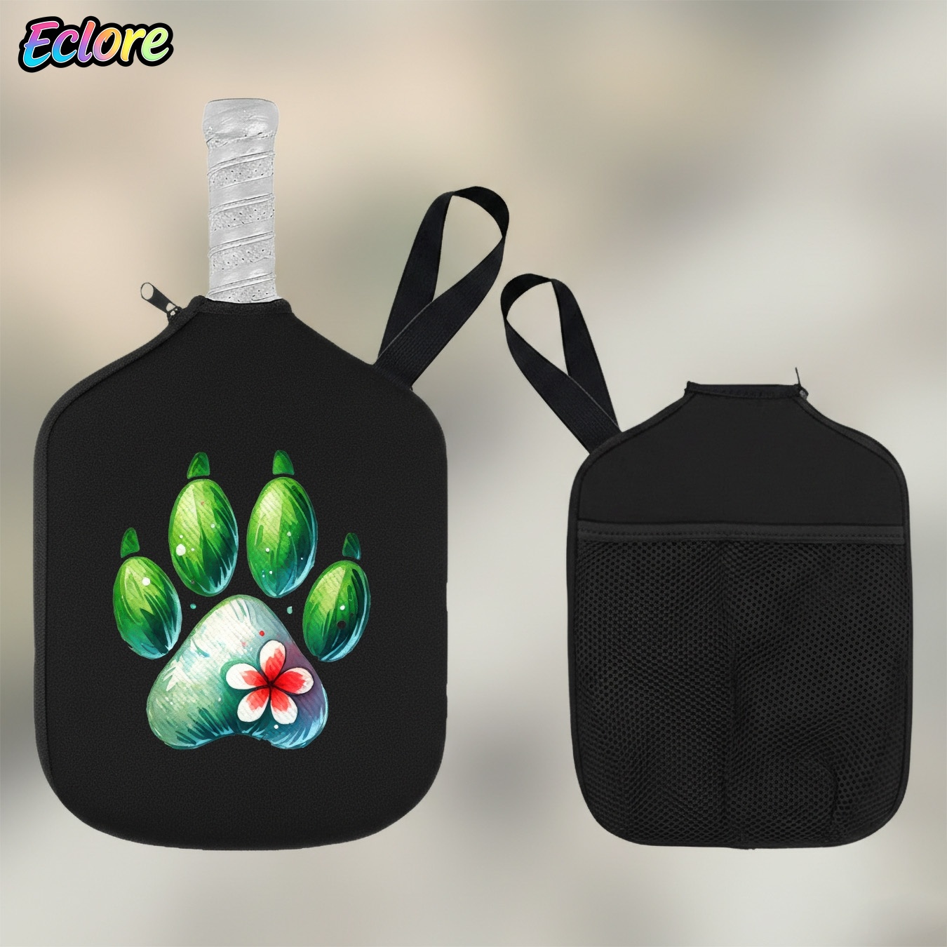 Green Watercolor Paw Print Pad - Table Tennis Paddle review and price